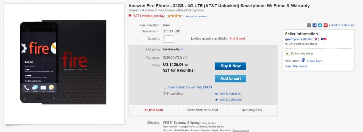 Fotografía - [Deal, I Guess] Coge Un Fuego Teléfono Amazon por $ 125 con el envío libre, todavía viene con un año de Prime